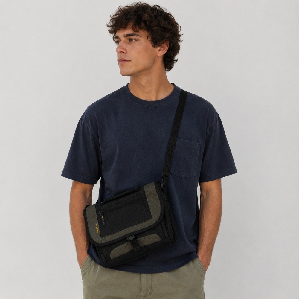 Targus Messenger Bag Black Grey Padded Laptop Shoulder Tech Travel Bag